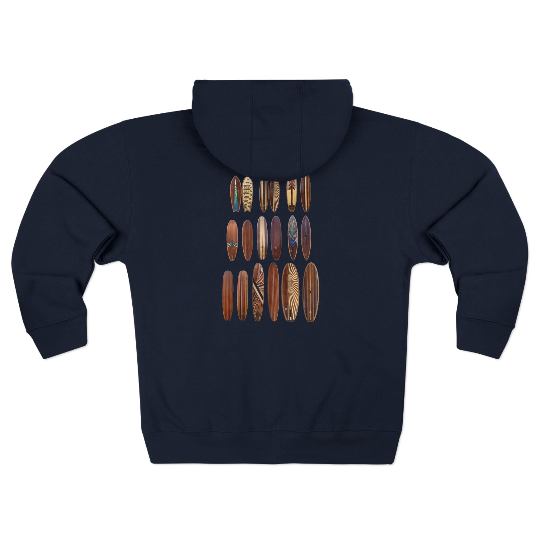Ventana Wooden Surfboards Unisex - Zip Cotton Blend Fleece Hoodie