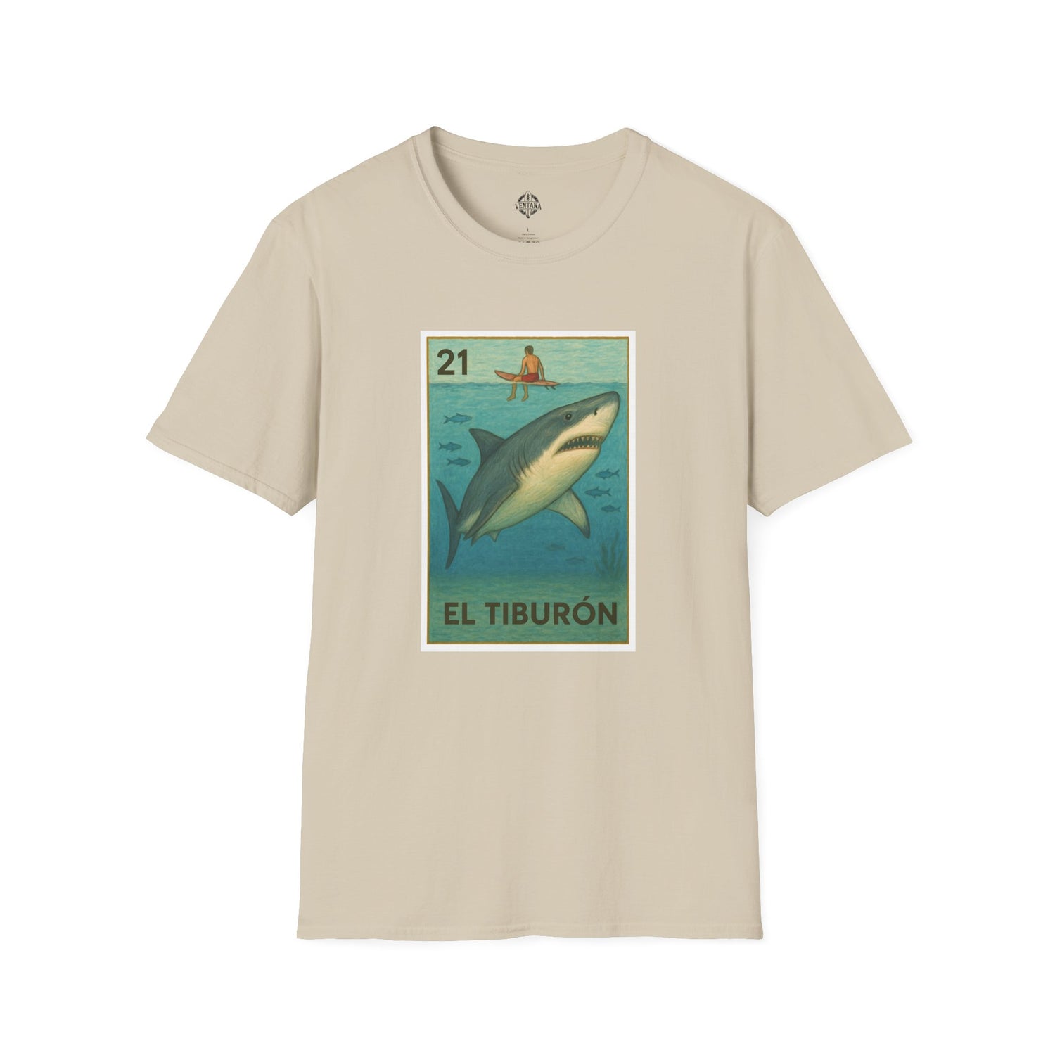 Shark Lotería cotton t-shirt image 2