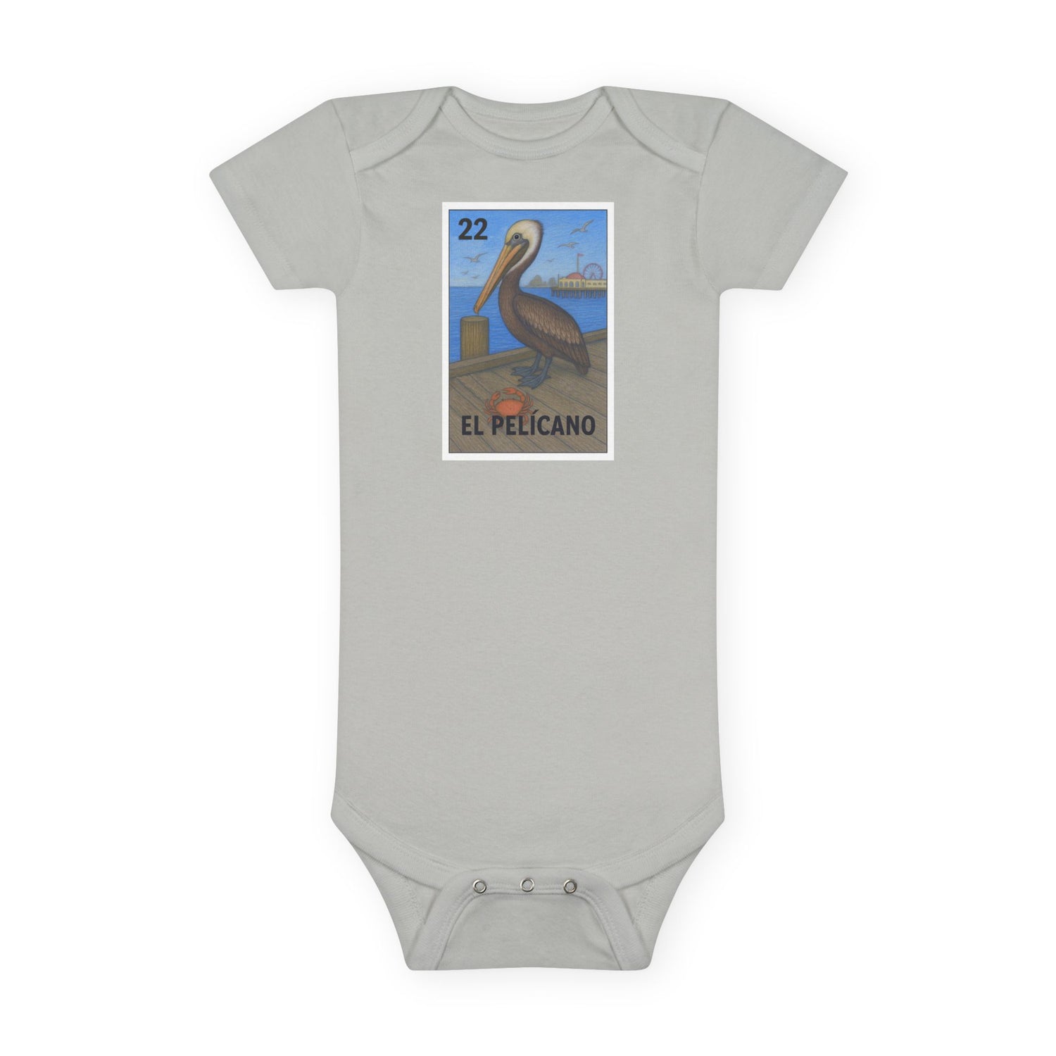Pelican Lotería baby cotton onesie image 4