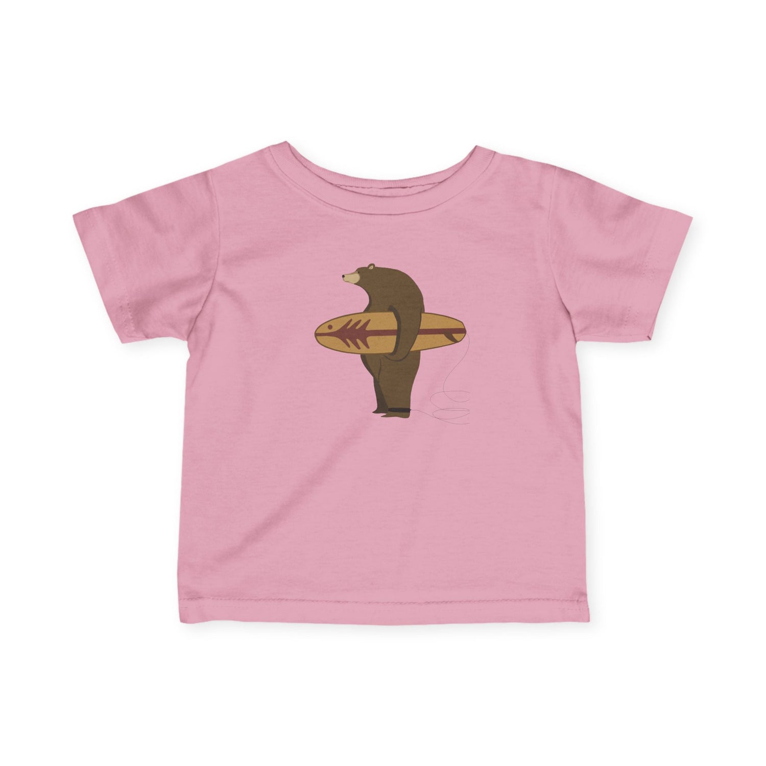 Surfing Grizzly Bear by Fabian Lavater infant cotton t-shirt image 2