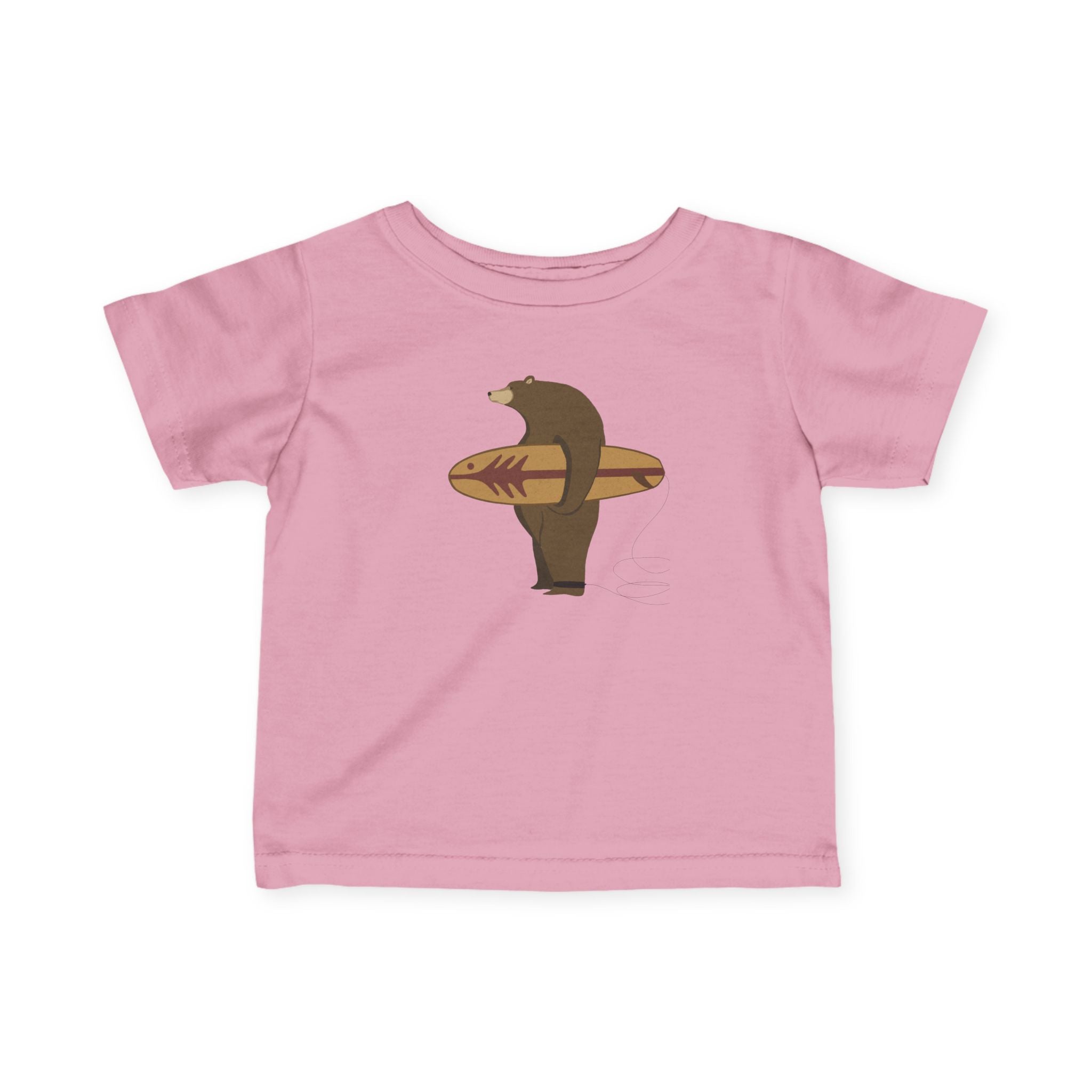Surfing Grizzly Bear by Fabian Lavater infant cotton t-shirt image 2