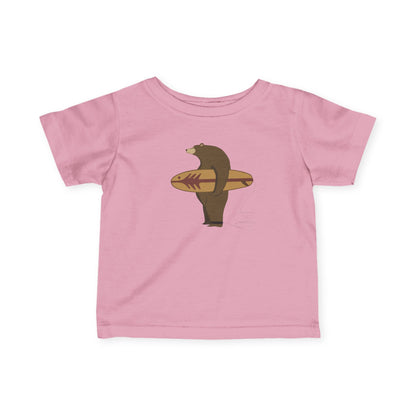 Surfing Grizzly Bear by Fabian Lavater infant cotton t-shirt image 2