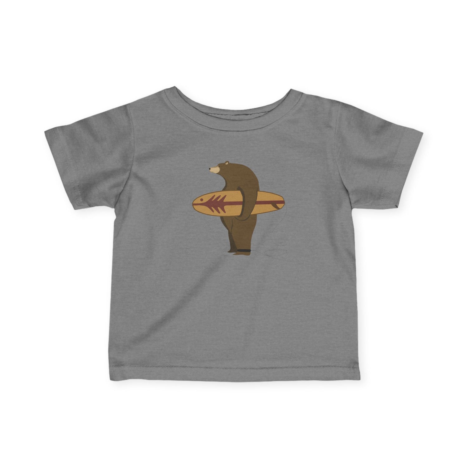 Surfing Grizzly Bear by Fabian Lavater infant cotton t-shirt image 10
