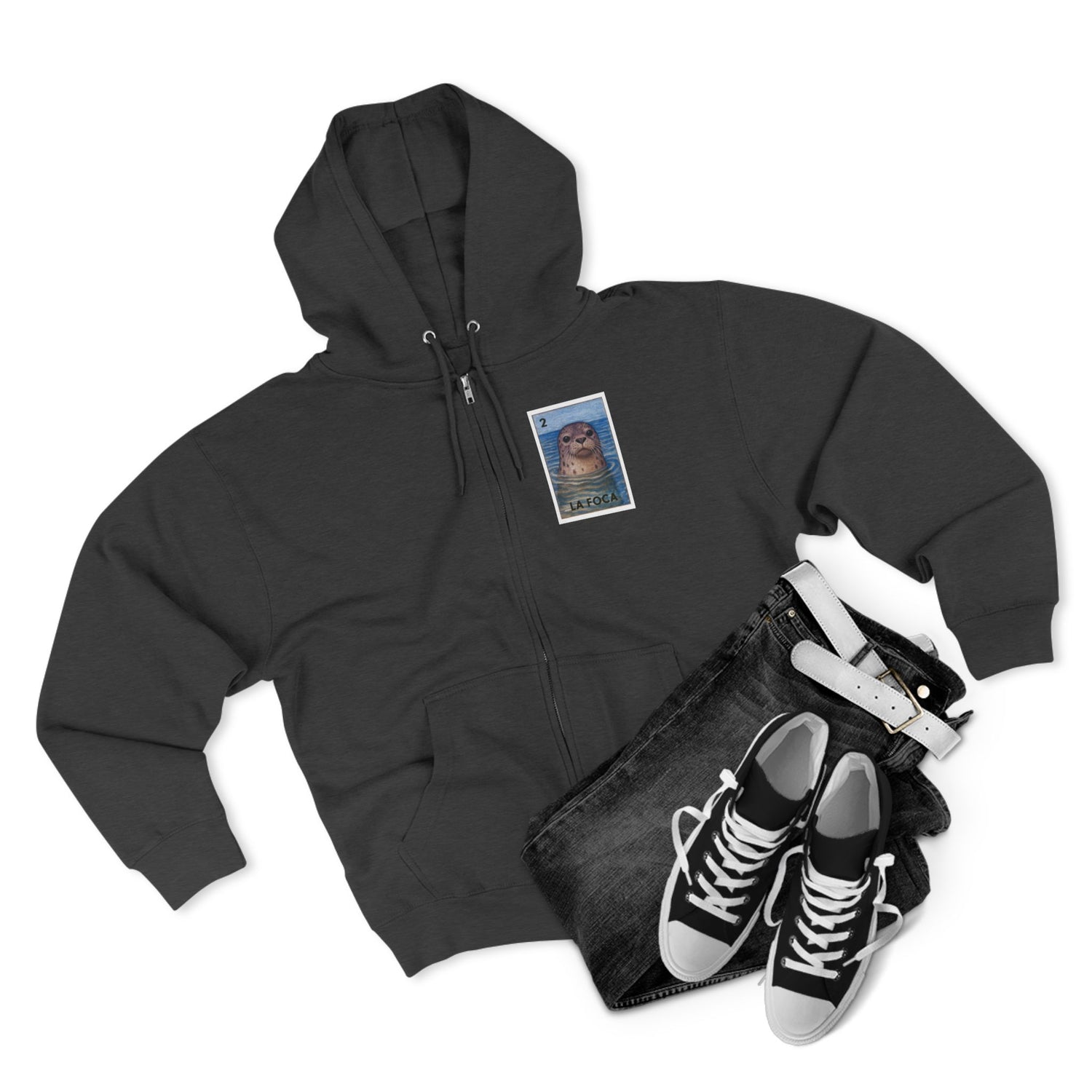 Seal Lotería zip fleece hoodie image 13