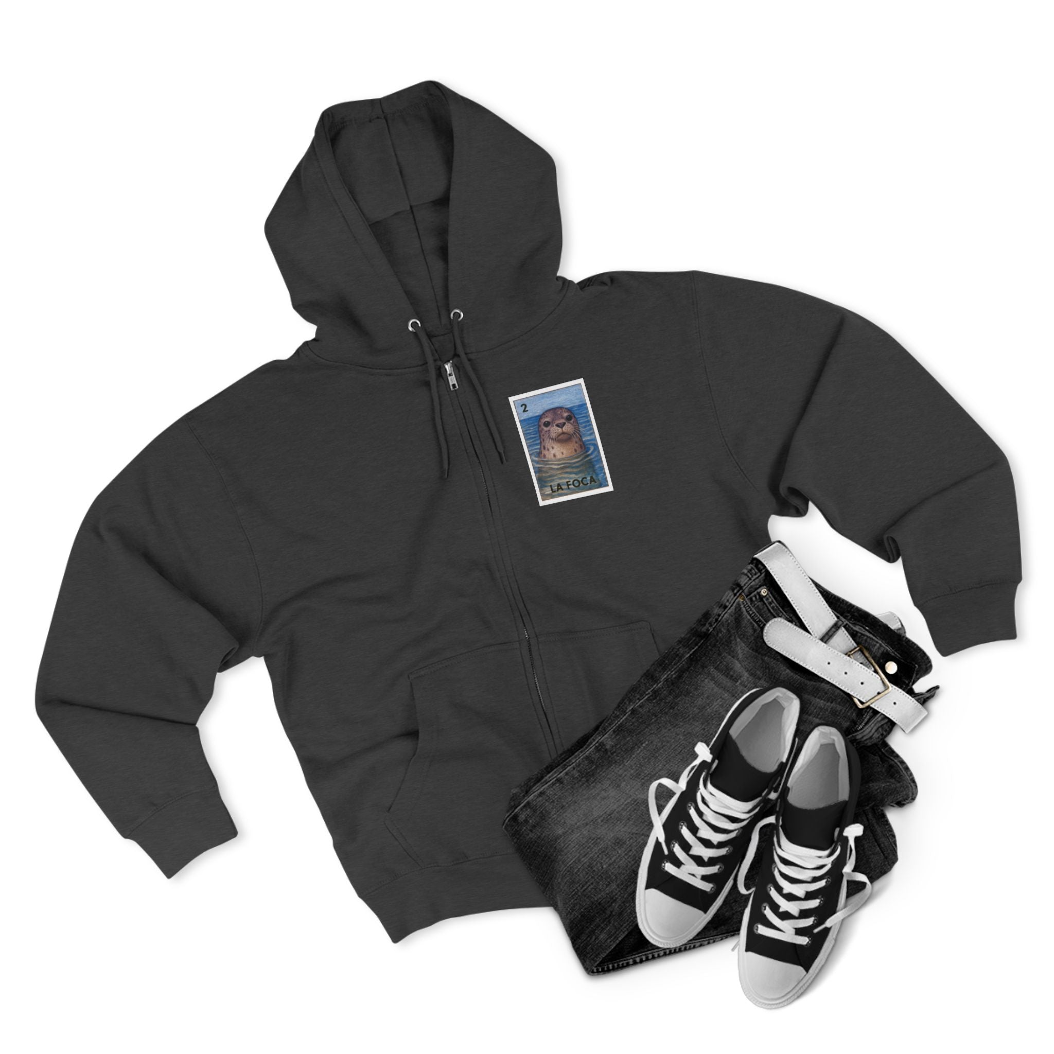 Seal Lotería zip fleece hoodie image 13