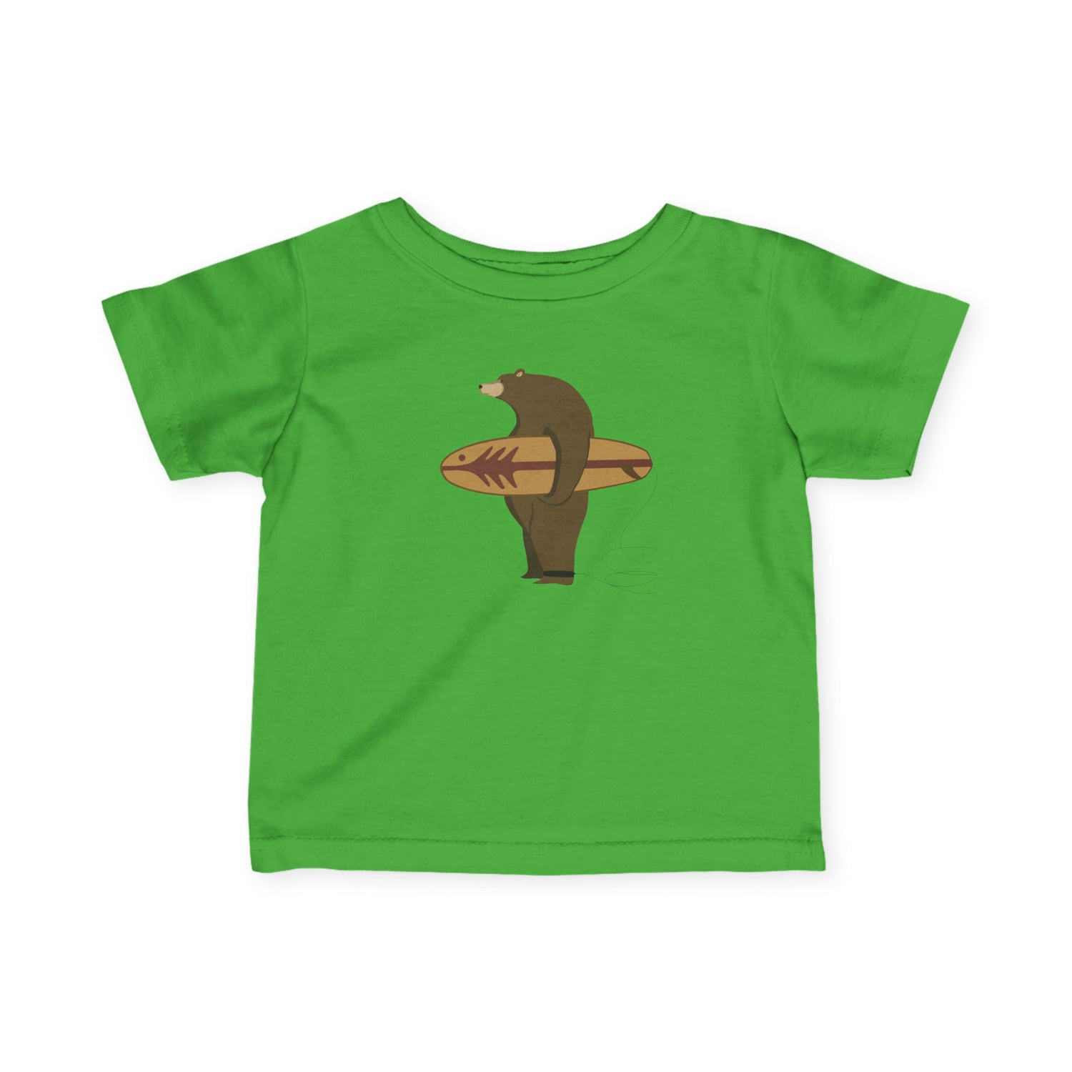 Surfing Grizzly Bear by Fabian Lavater infant cotton t-shirt image 8
