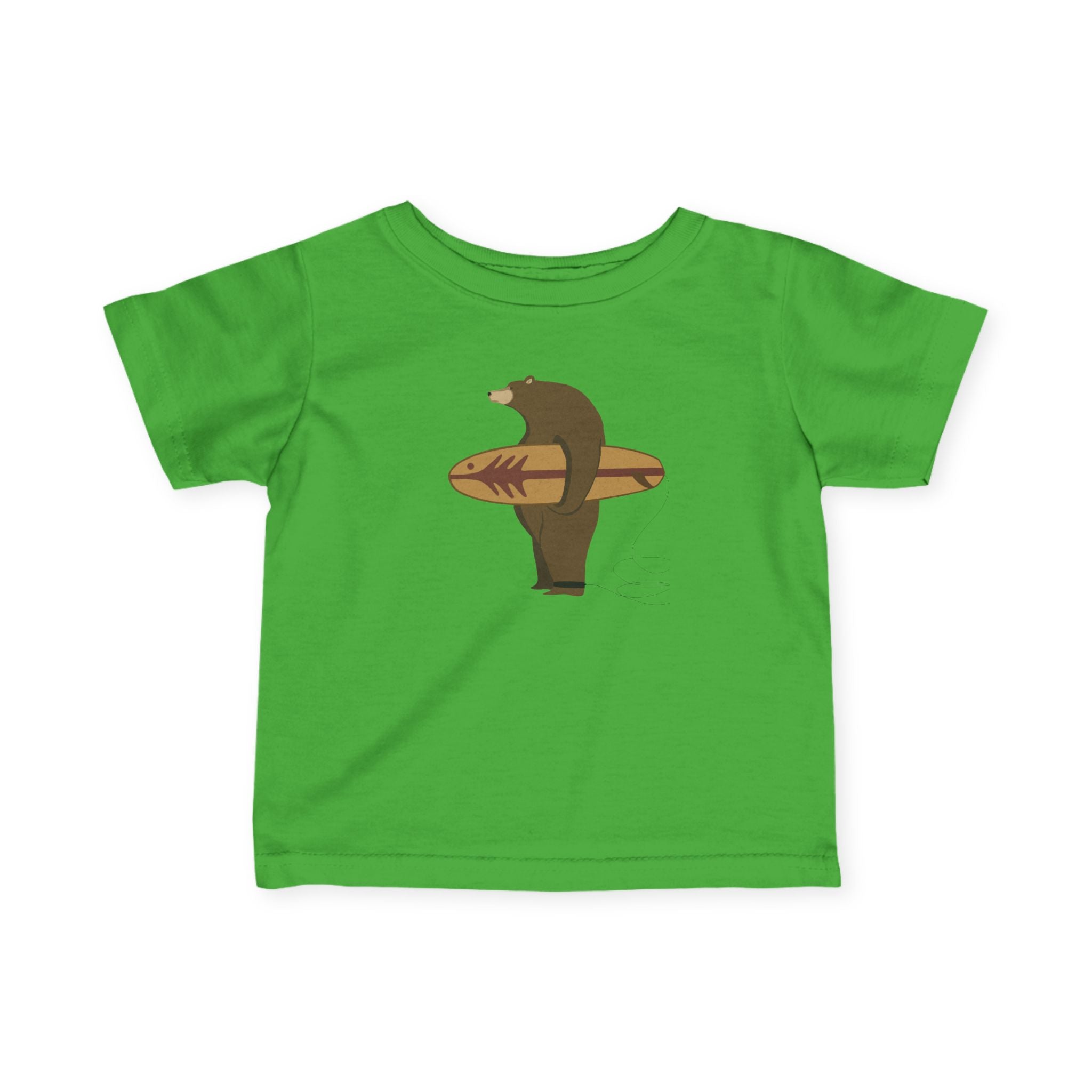 Surfing Grizzly Bear by Fabian Lavater infant cotton t-shirt image 8