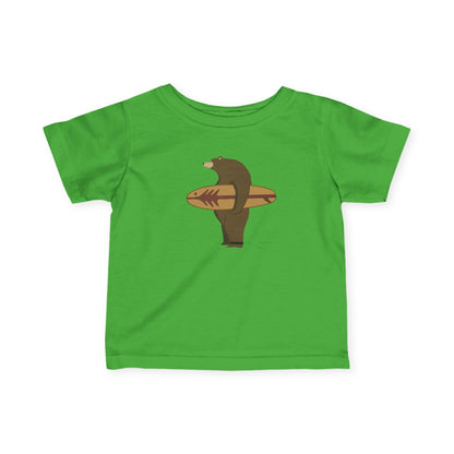 Surfing Grizzly Bear by Fabian Lavater infant cotton t-shirt image 8