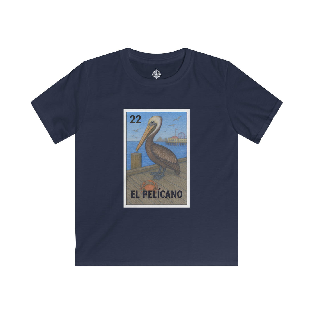 Pelican Lotería Kids - Soft Style U.S. Cotton T-Shirt (El Pelícano)
