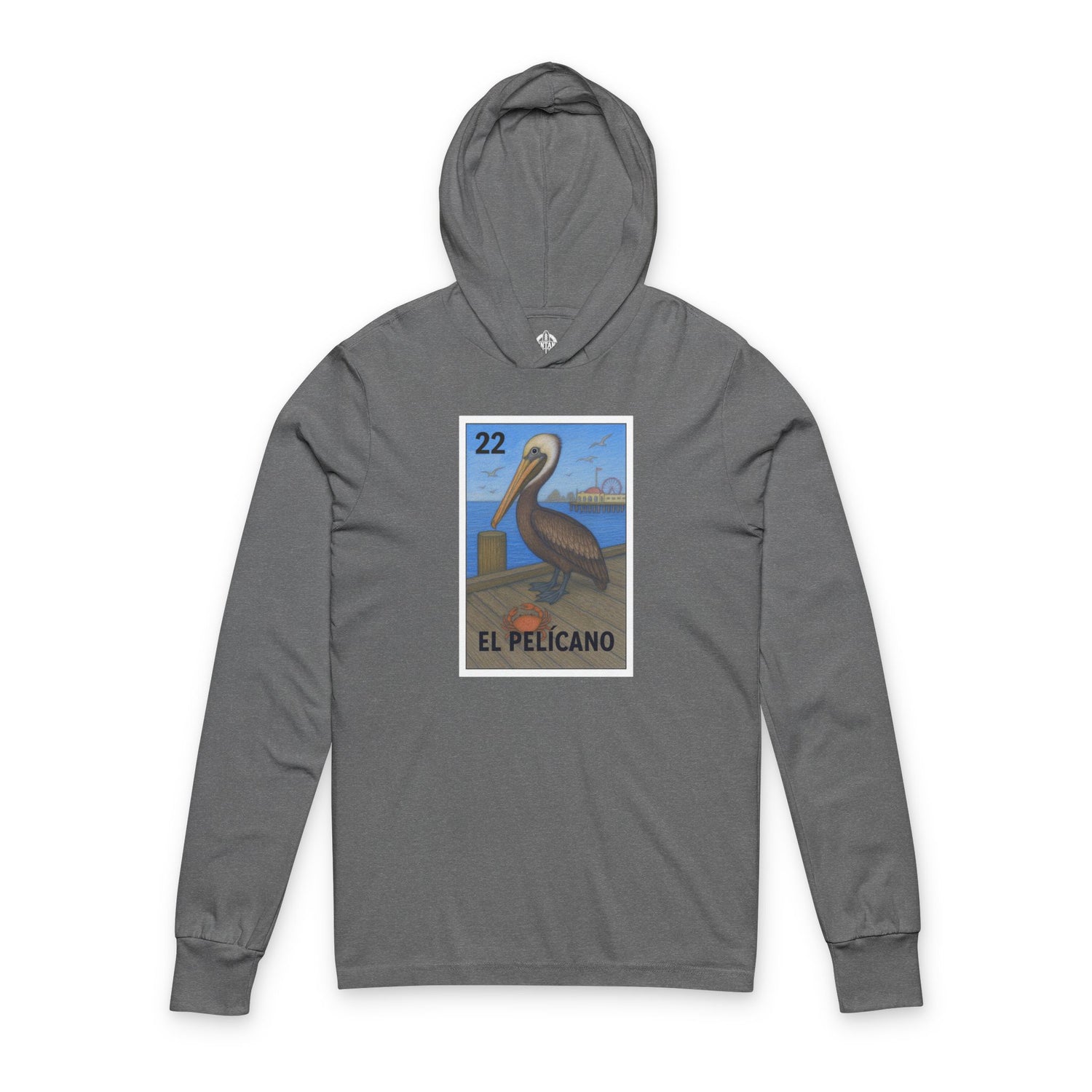 Pelican Lotería cotton hooded long sleeve t-shirt image 2