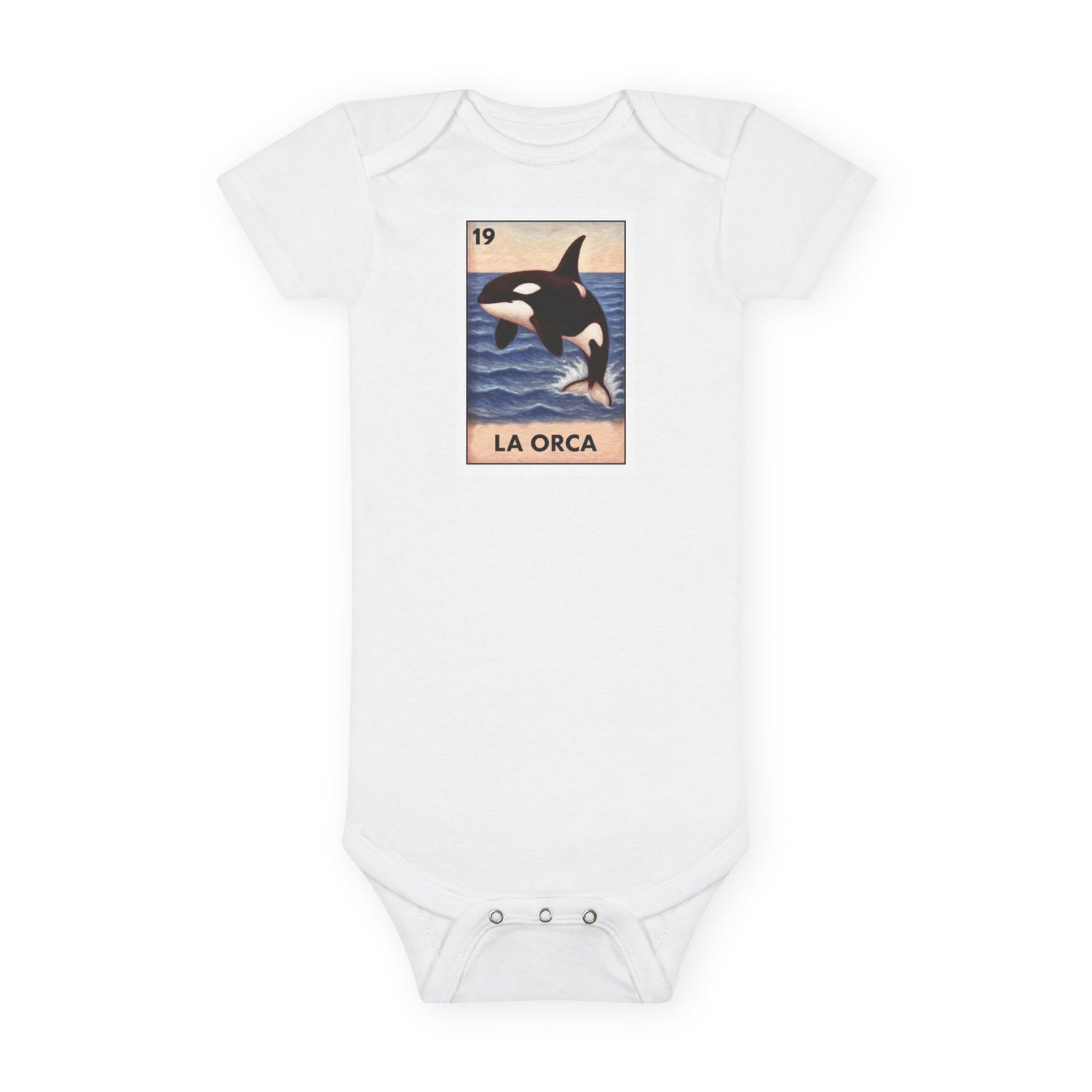 Orca Lotería baby cotton onesie image 3