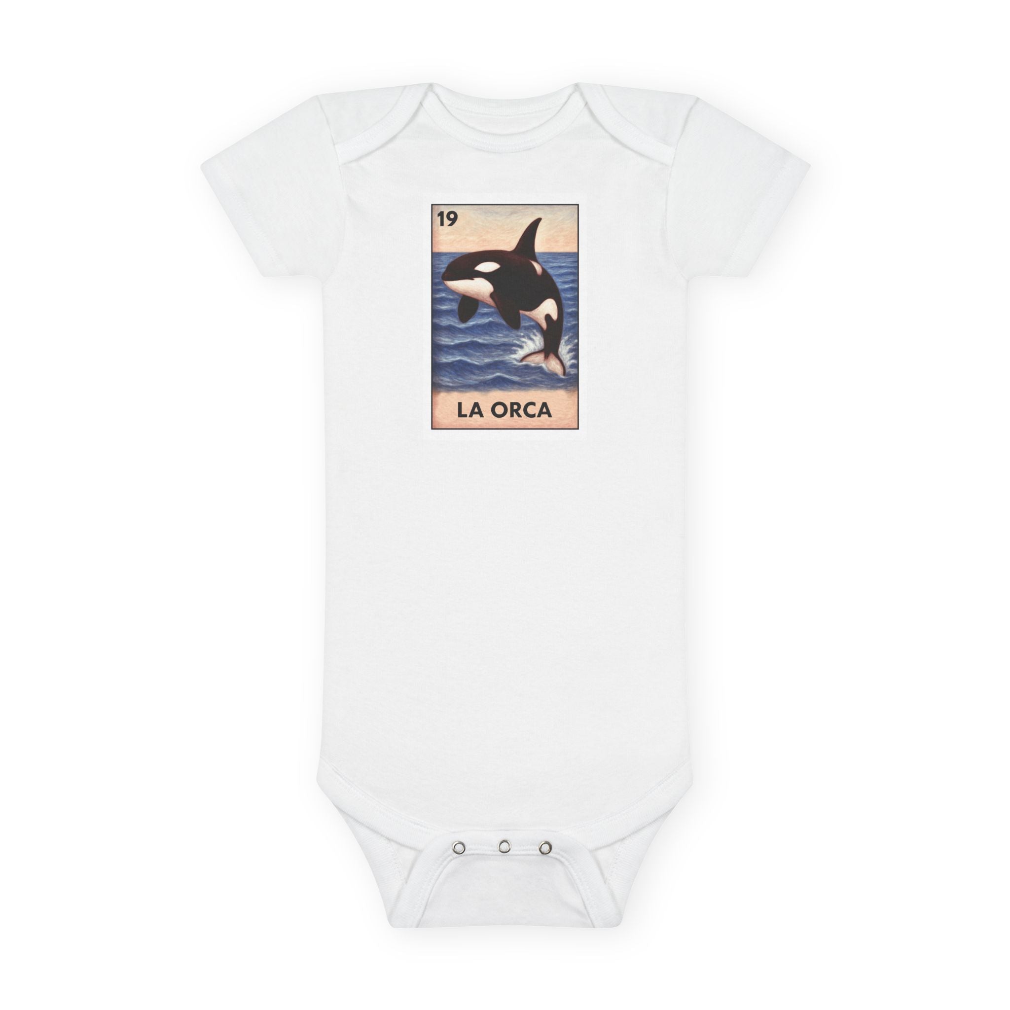 Orca Lotería baby cotton onesie image 3