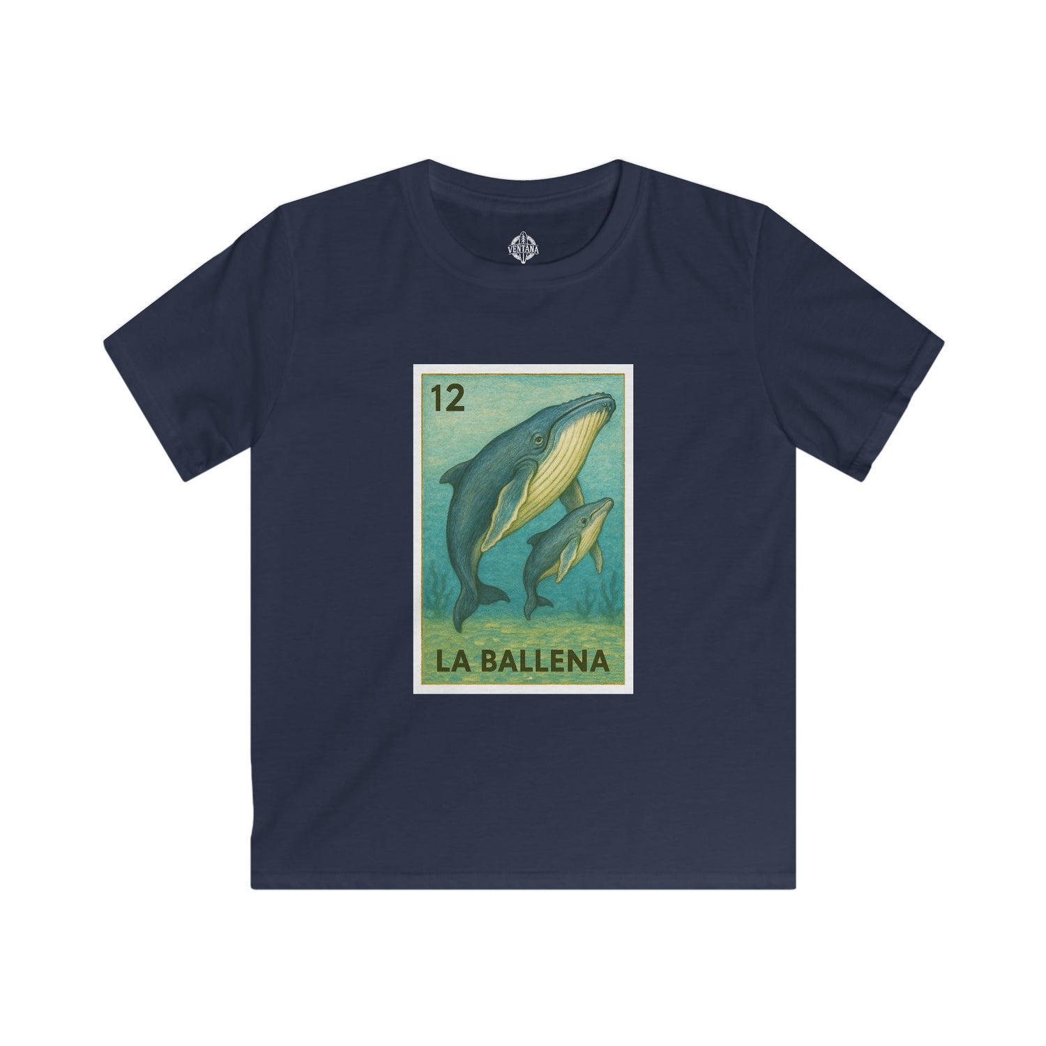 Whale Lotería kids soft style t-shirt image 1