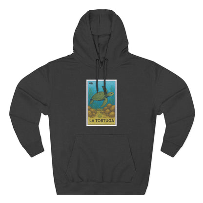 Turtle Lotería Unisex - Pull-Over Cotton Blend Fleece Hoodie (La Tortuga)