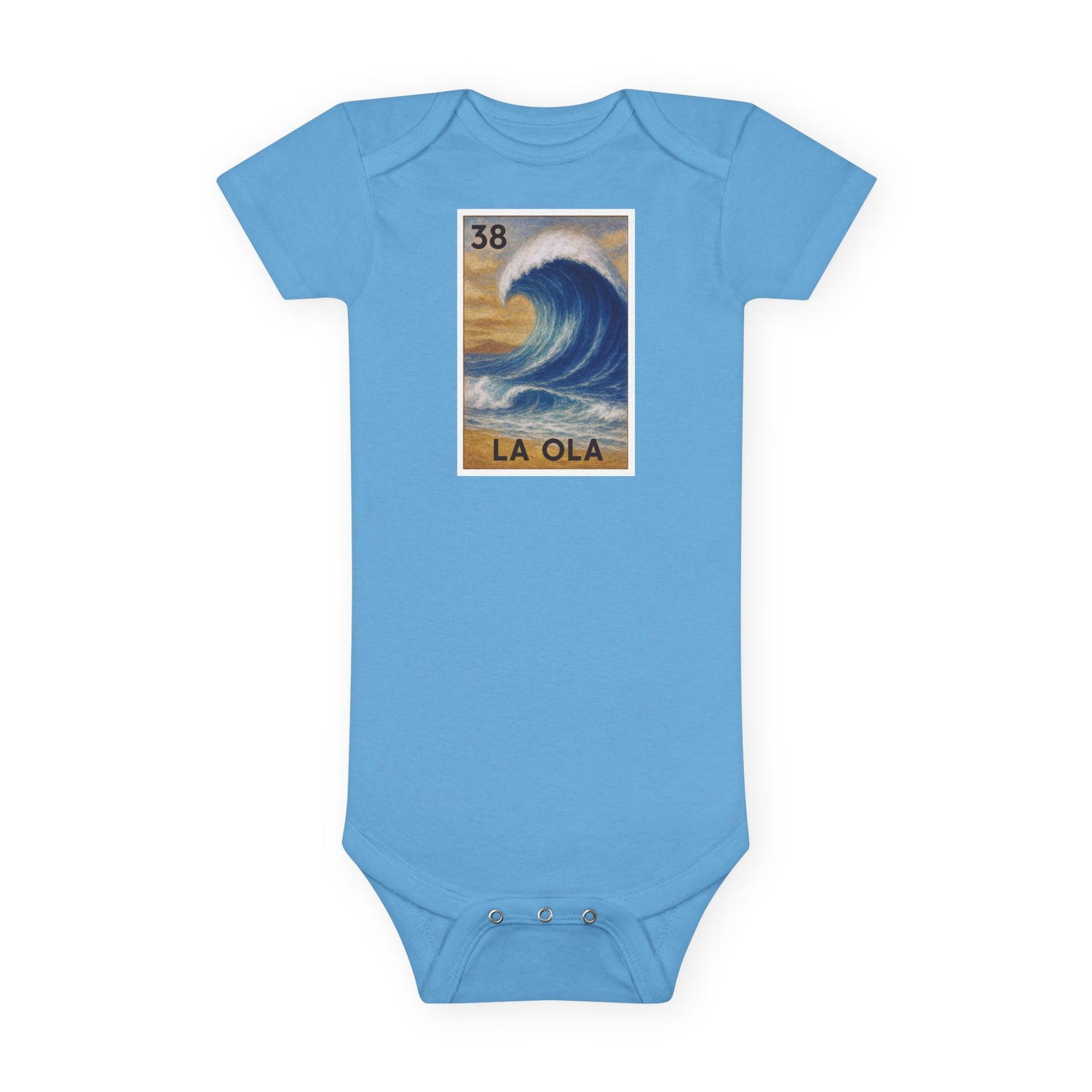 Wave Lotería baby cotton onesie image 1