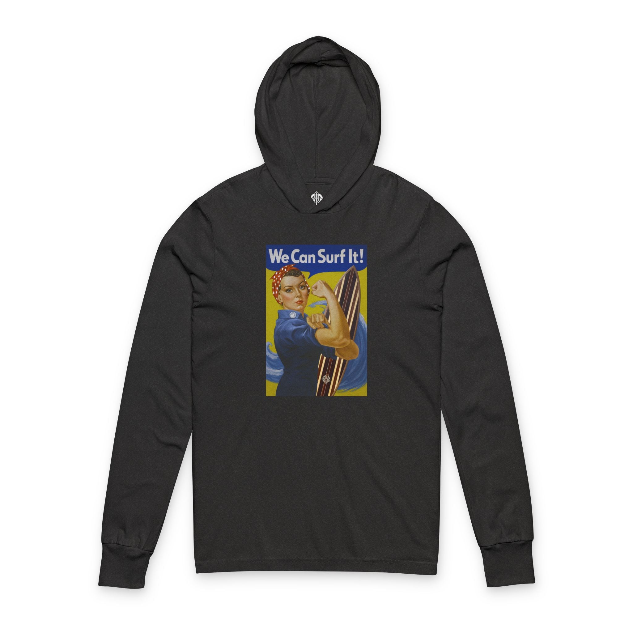 Rosie the Surfer cotton hooded long sleeve t-shirt image 5