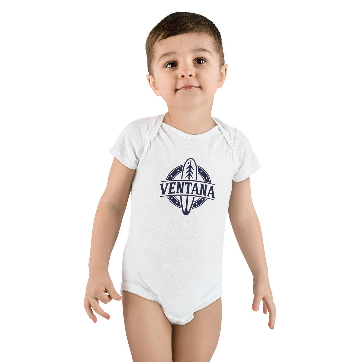 Ventana Psychedelic Treefish Logo baby cotton onesie image 6