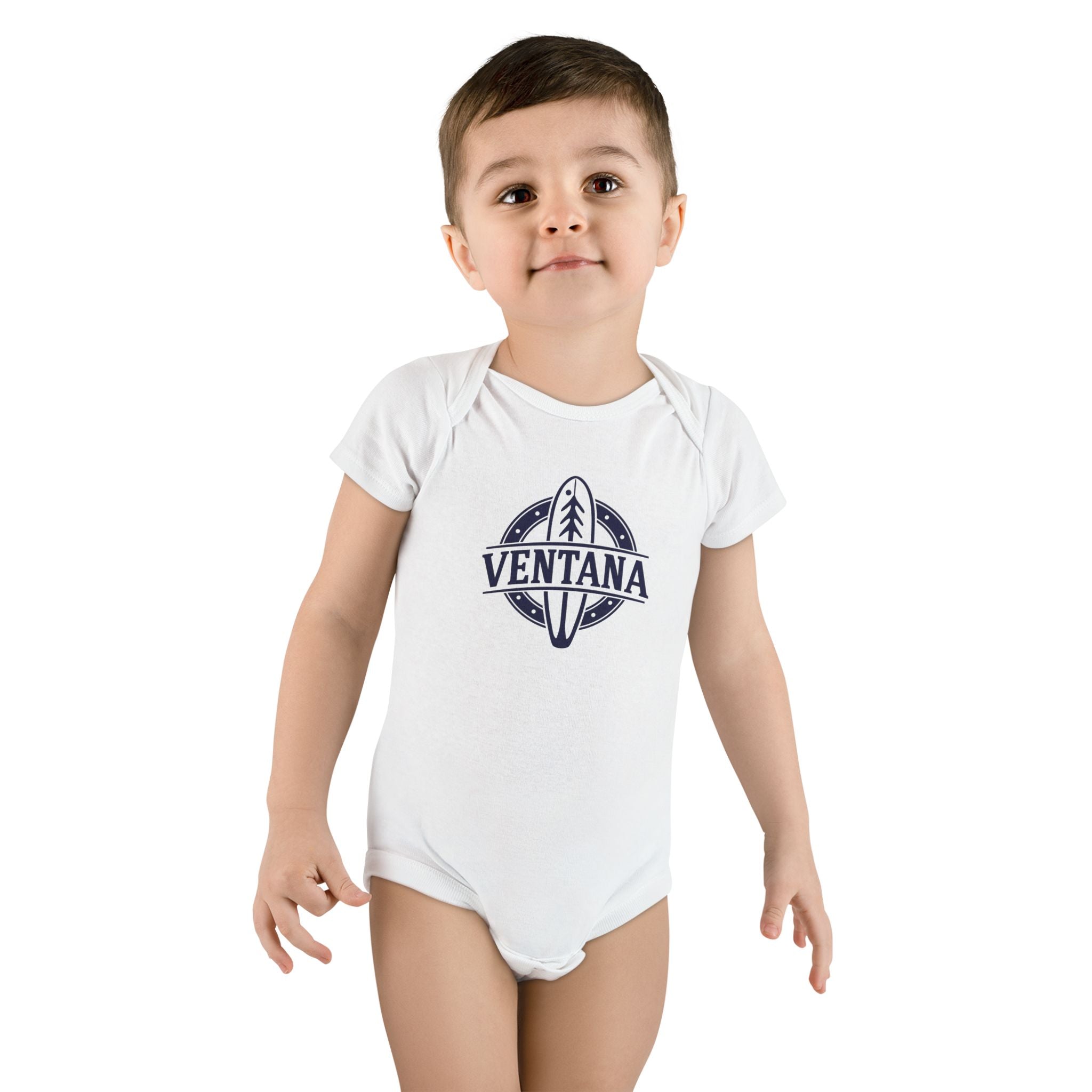 Ventana Psychedelic Treefish Logo baby cotton onesie image 6