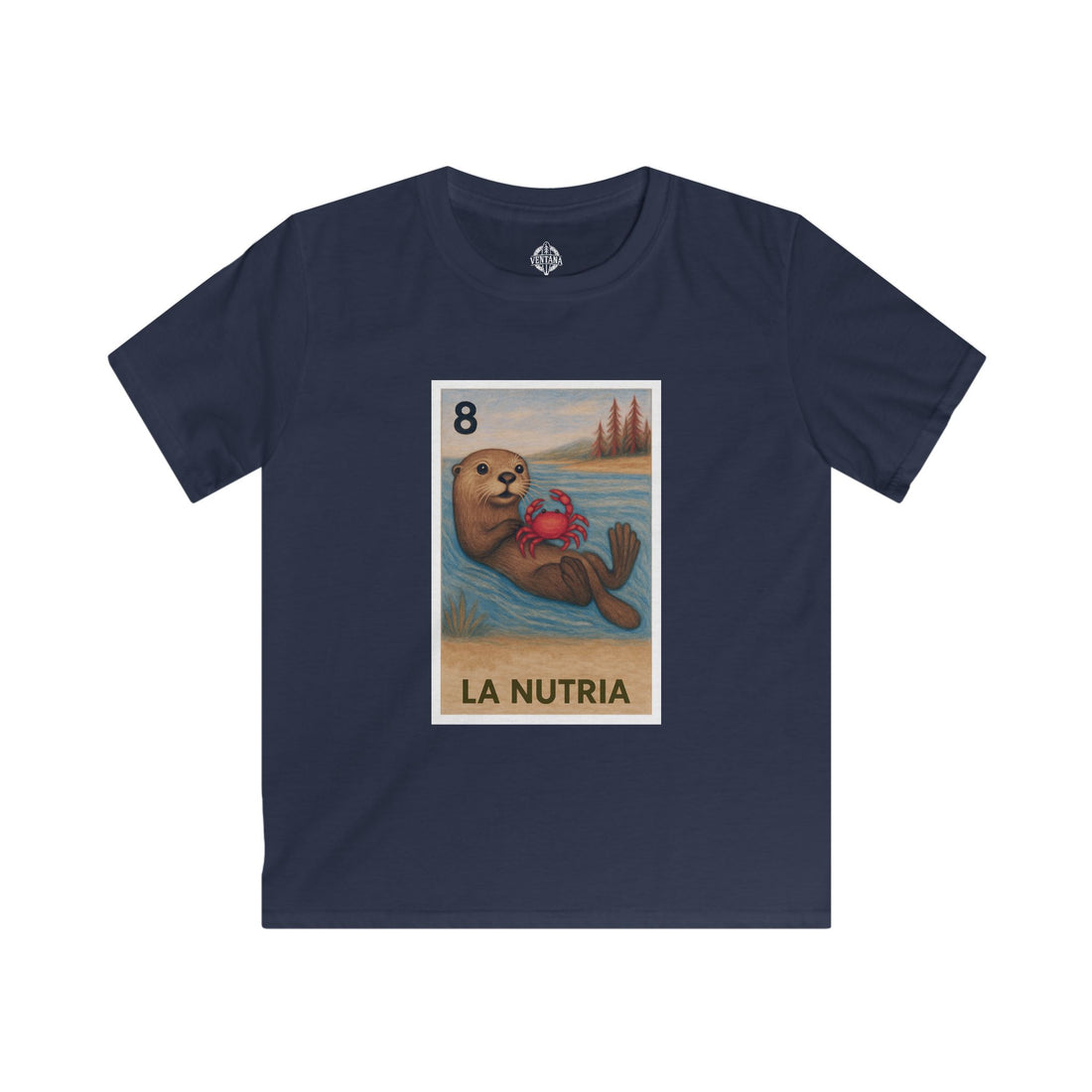 Sea Otter Lotería Kids - Soft Style U.S. Cotton T-Shirt (La Nutria)