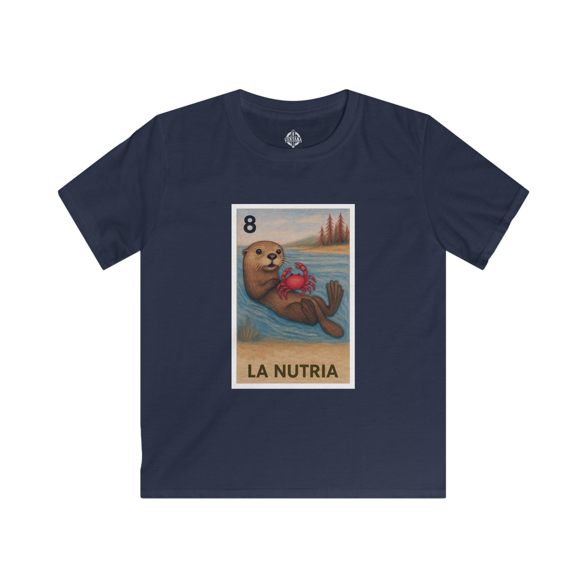 Sea Otter Lotería kids soft style t-shirt image 1