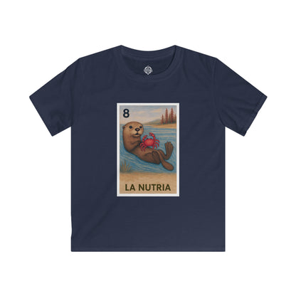 Sea Otter Lotería kids soft style t-shirt image 1