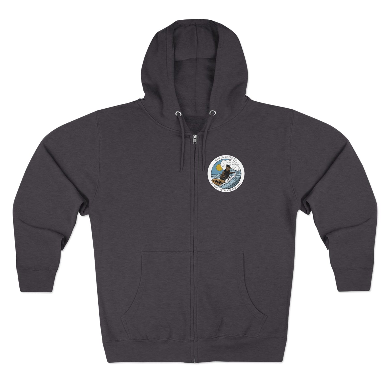 Surf with Otter 841 by Thiago Bianchini zip fleece hoodie image 3