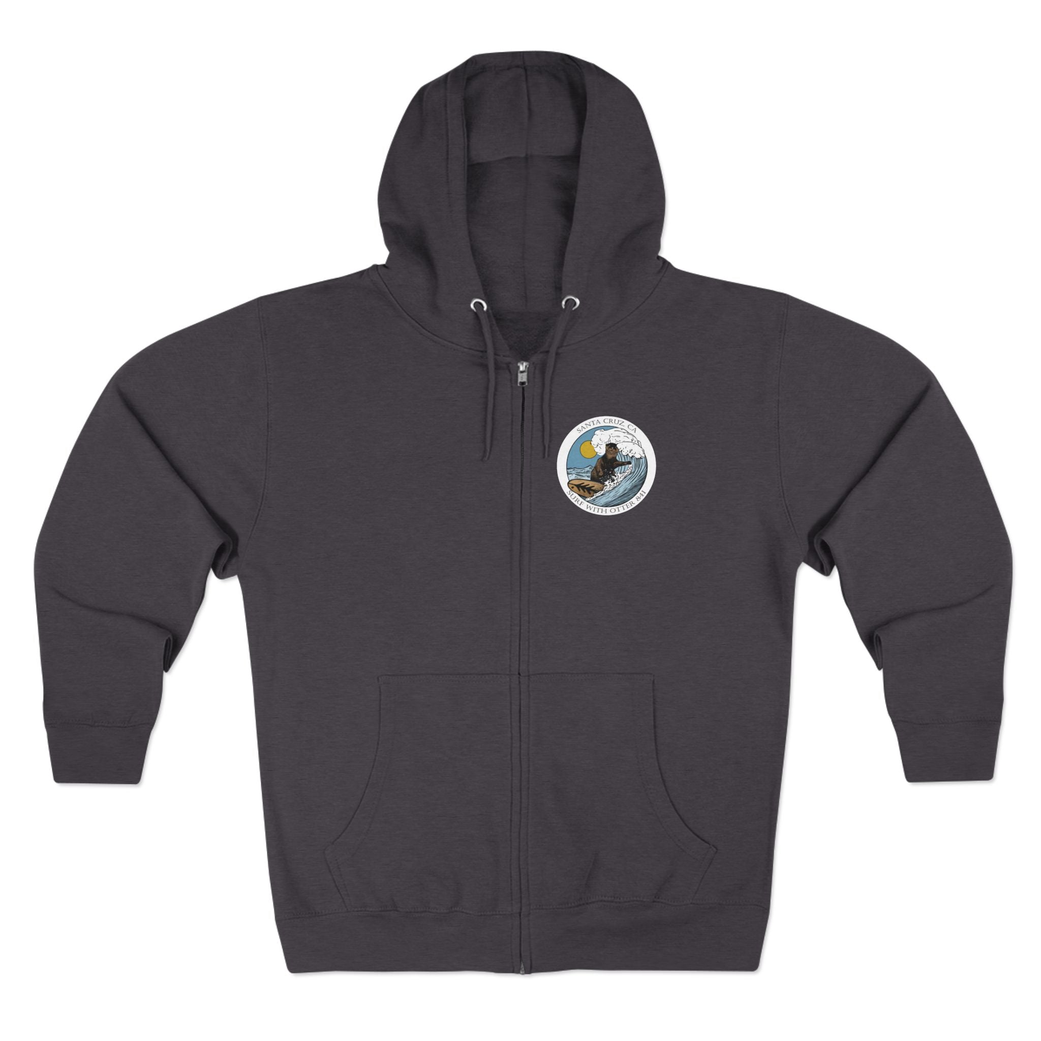 Surf with Otter 841 by Thiago Bianchini zip fleece hoodie image 3