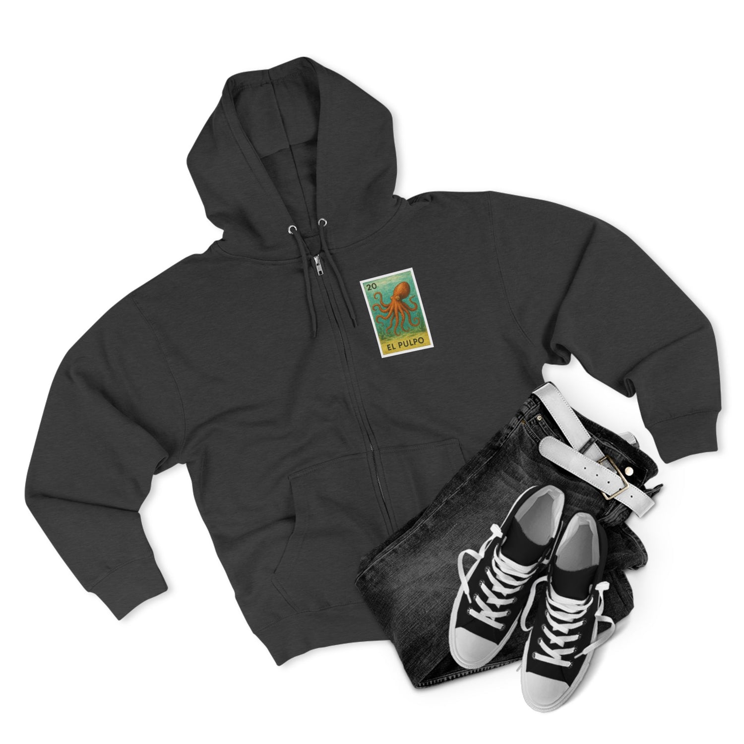 Octopus Lotería zip fleece hoodie image 13
