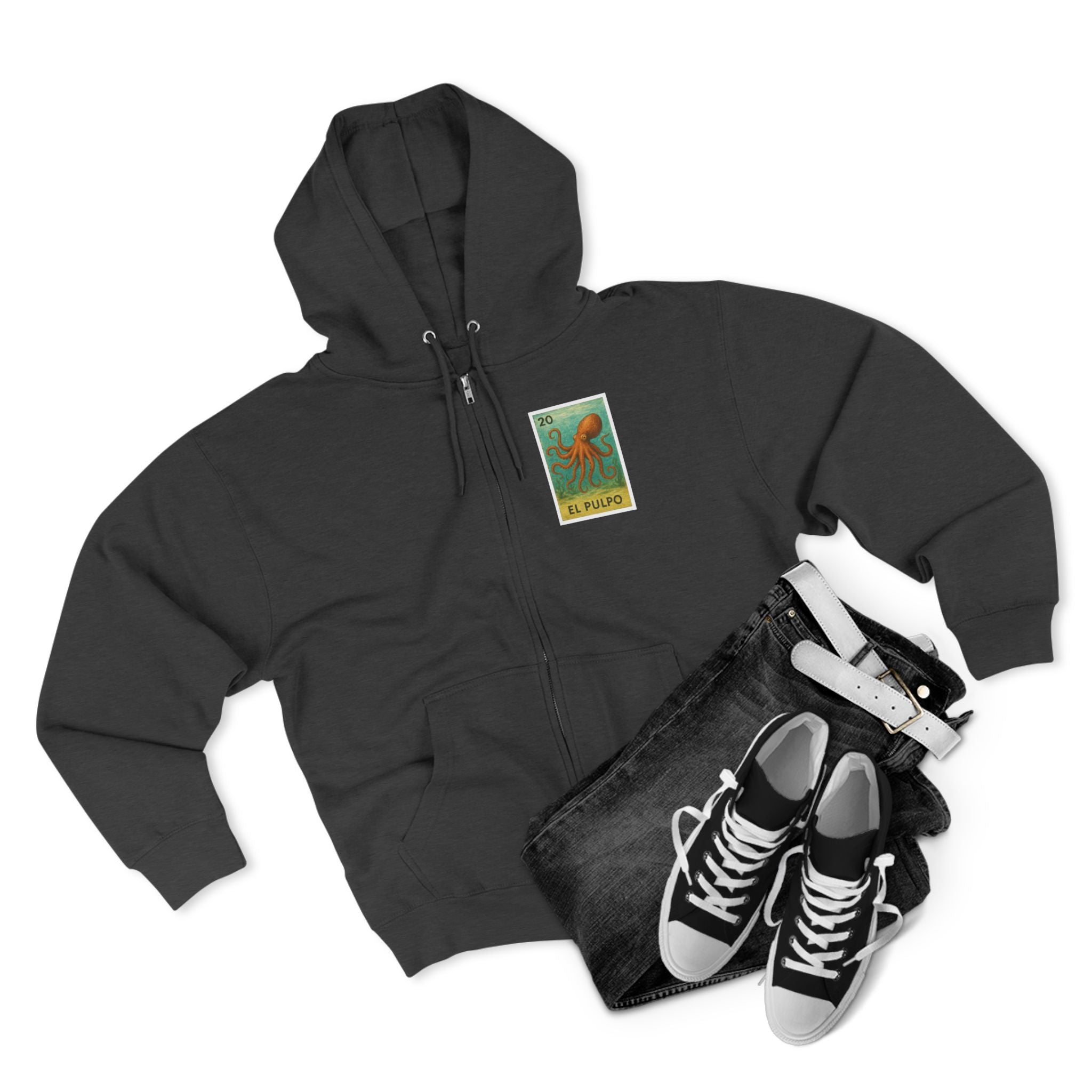 Octopus Lotería zip fleece hoodie image 13