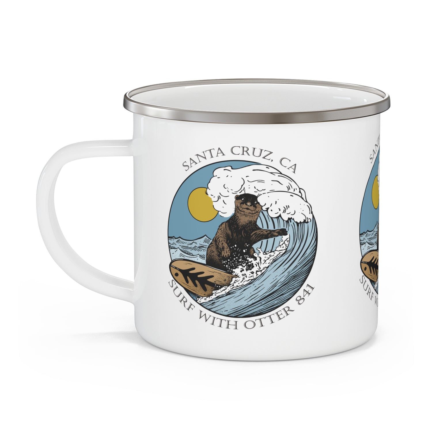 Surf with Otter 841 by Thiago Bianchini Camping Mug (12oz - small)