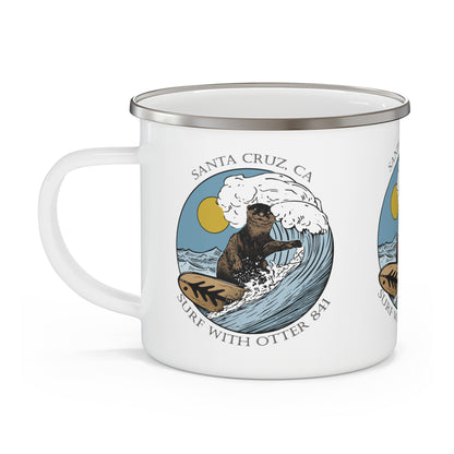 Surf with Otter 841 by Thiago Bianchini Camping Mug (12oz - small)