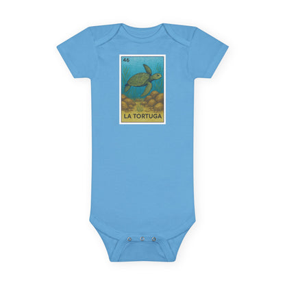 Turtle Lotería baby cotton onesie image 1