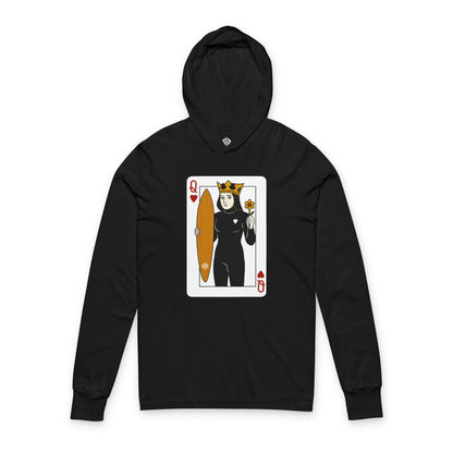 Queen of Hearts Surfer cotton hooded long sleeve t-shirt image 4