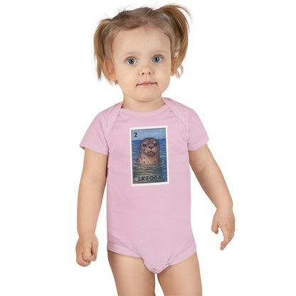 Seal Lotería baby cotton onesie image 16