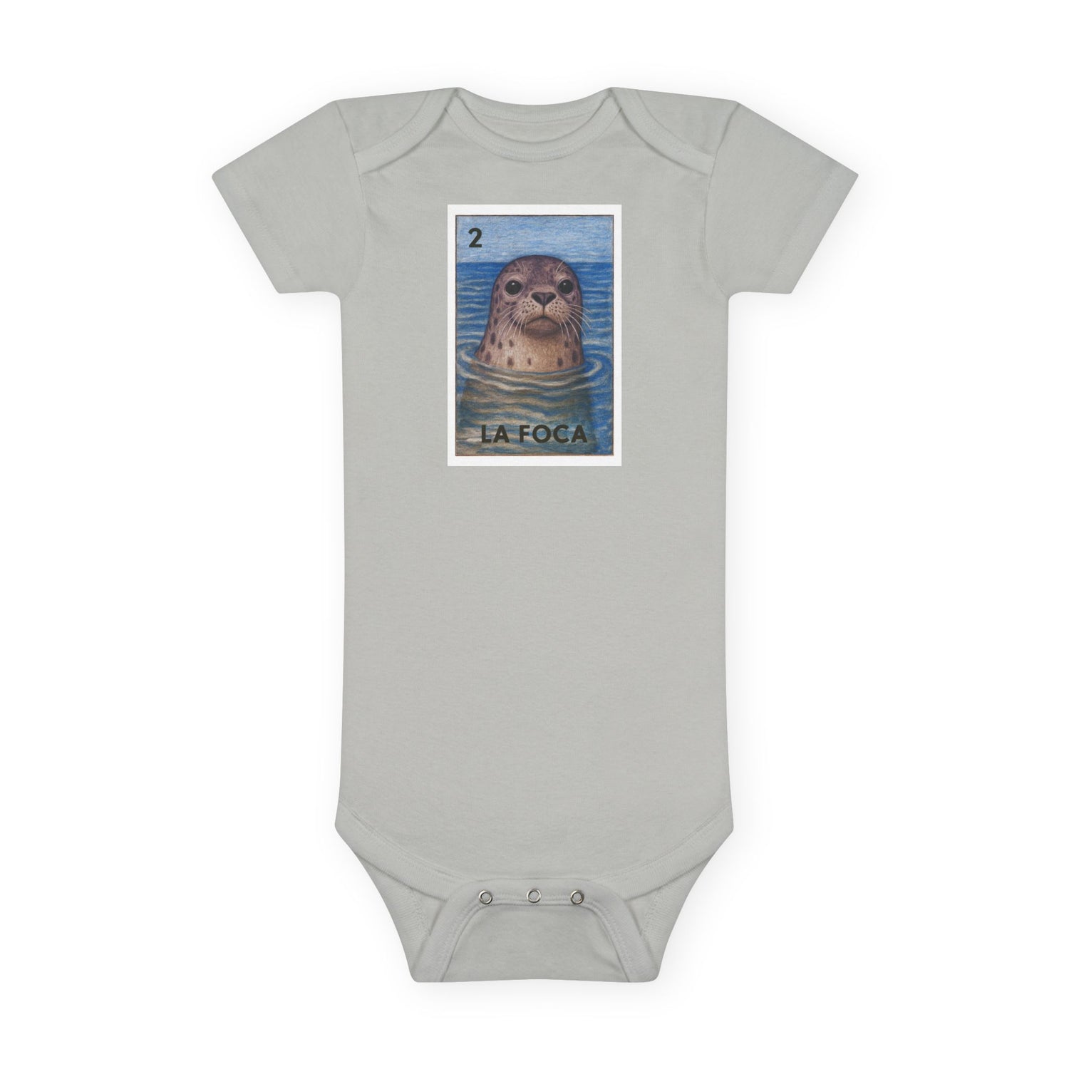 Seal Lotería baby cotton onesie image 4