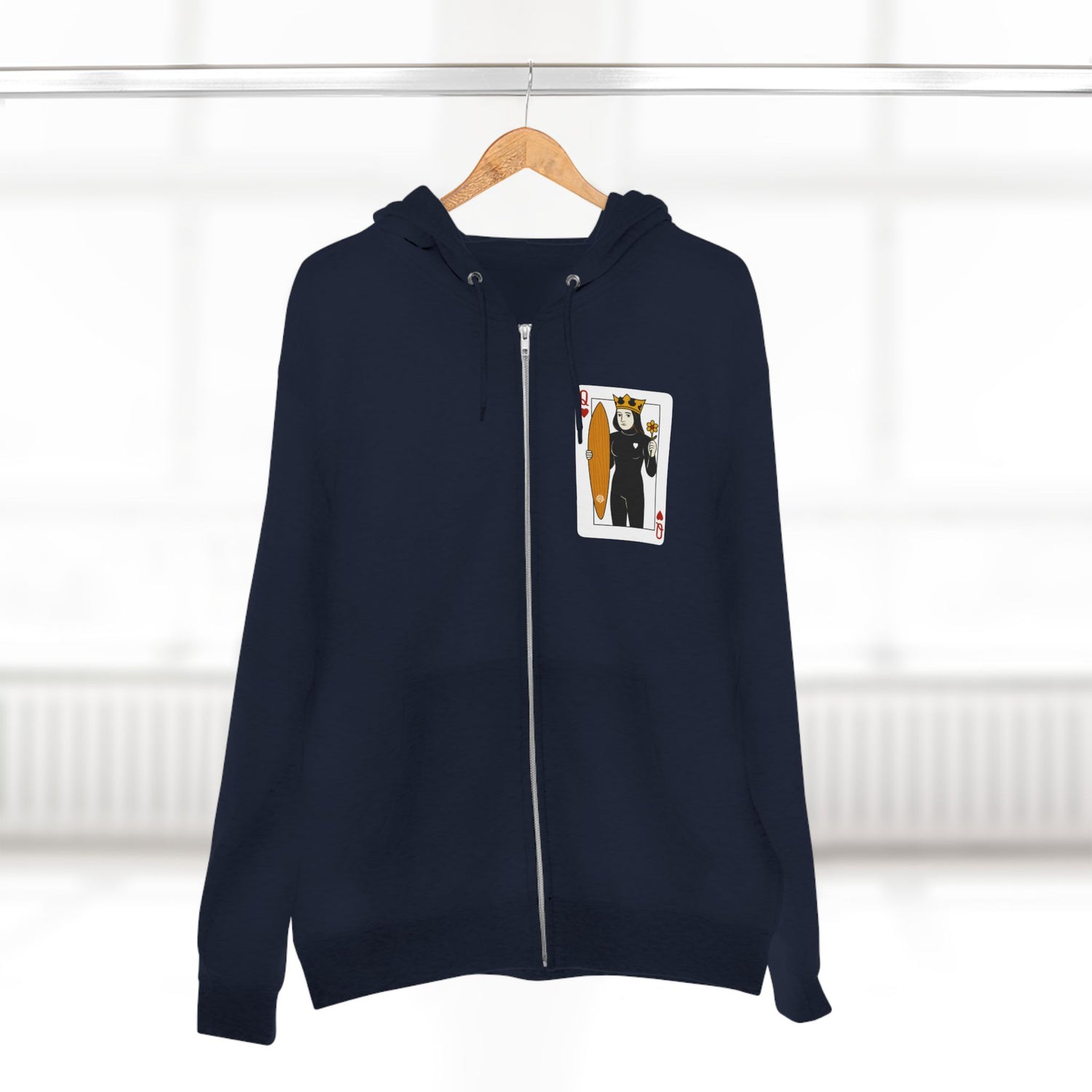 Queen of Hearts Surfer Zip Hoodie