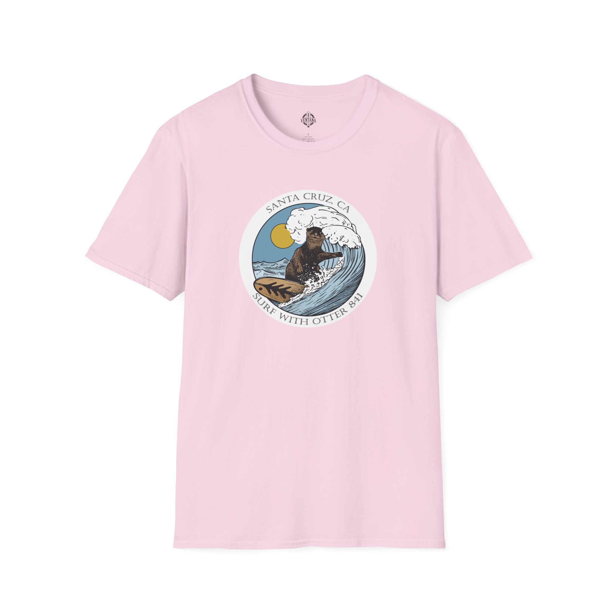 Surf with Otter 841 by Thiago Bianchini cotton t-shirt image 15