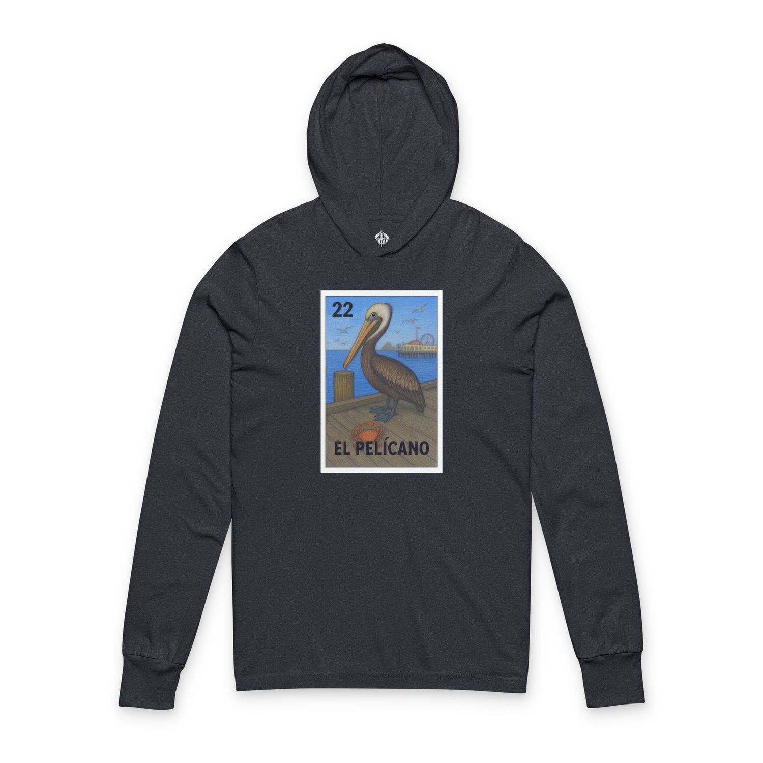 Pelican Lotería cotton hooded long sleeve t-shirt image 1