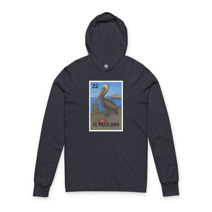 Pelican Lotería cotton hooded long sleeve t-shirt image 1