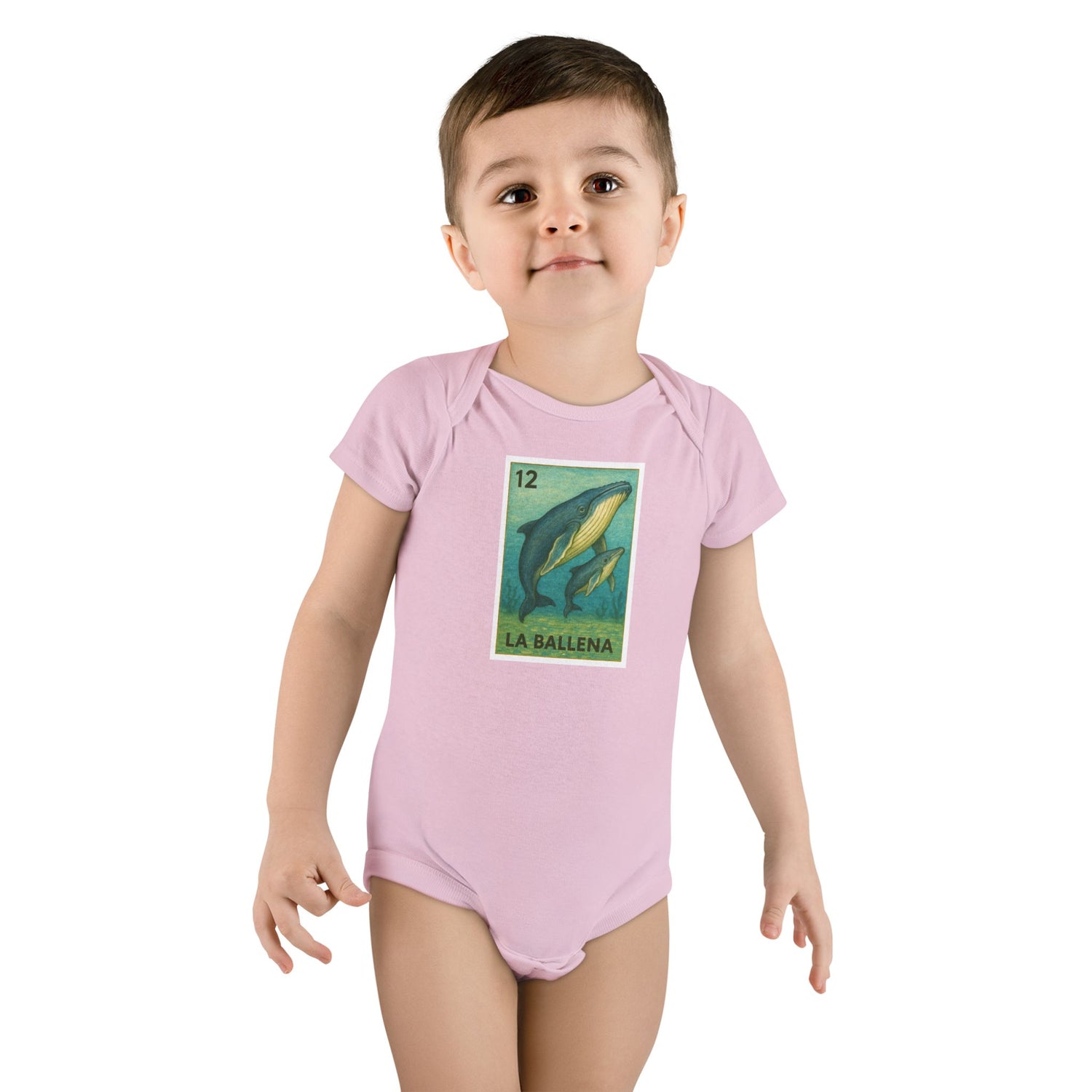 Whale Lotería baby cotton onesie image 15