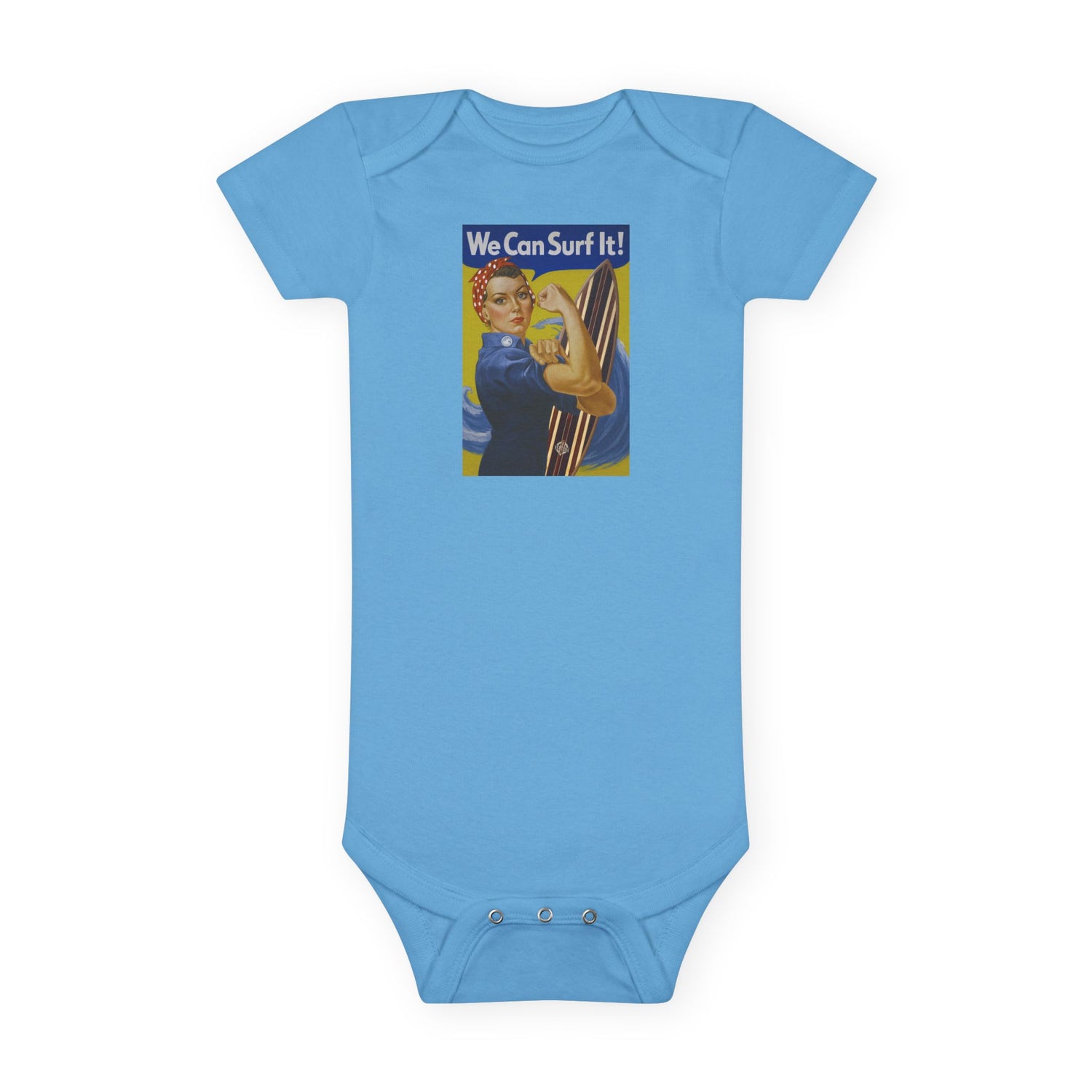Rosie the Surfer baby cotton onesie image 1