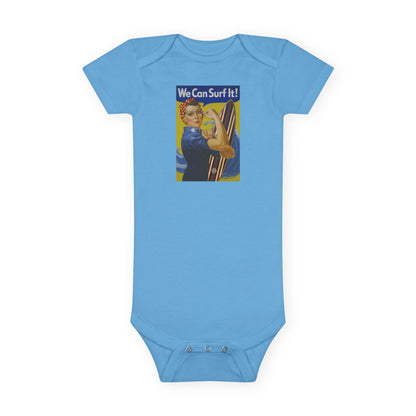Rosie the Surfer baby cotton onesie image 1