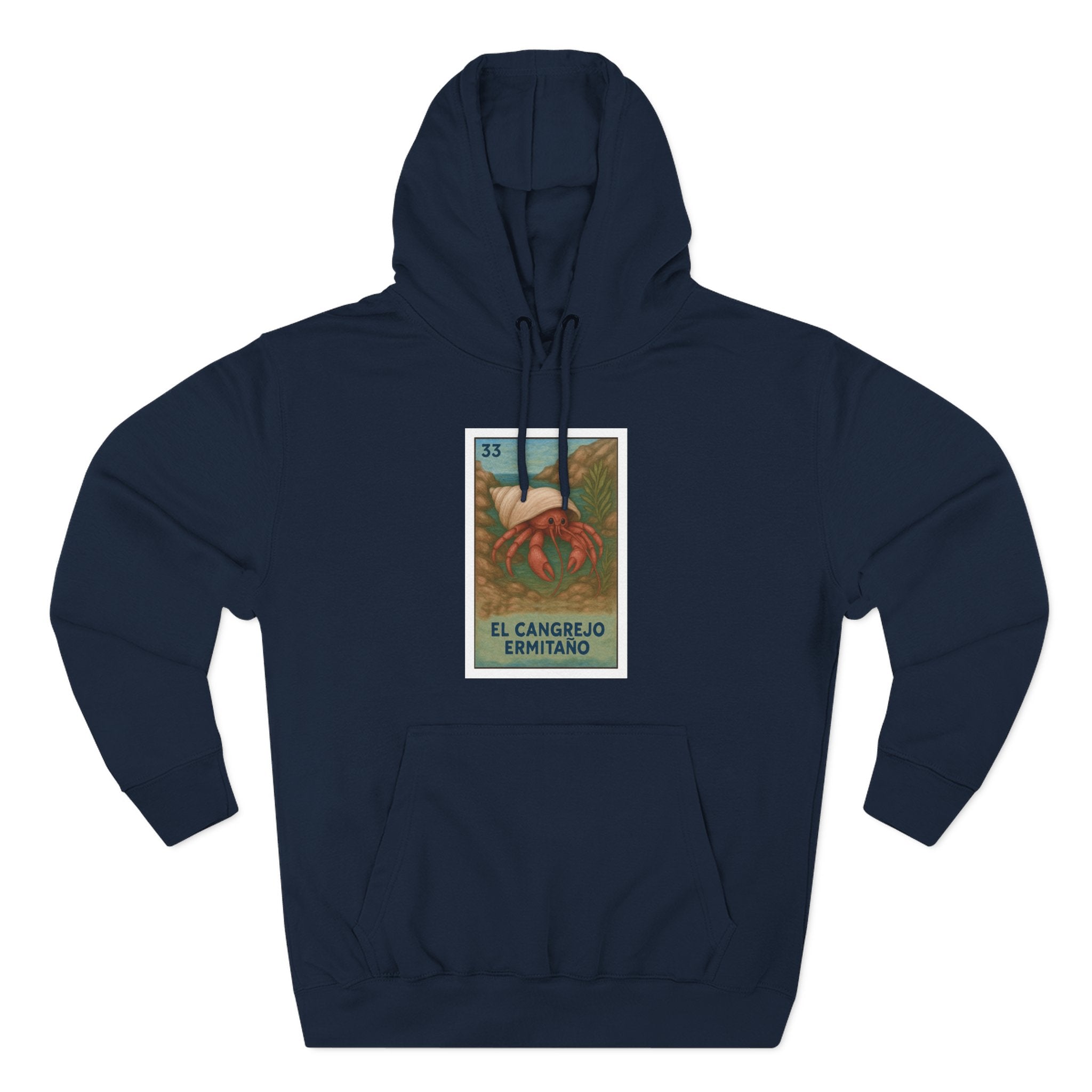 Hermit Crab Lotería Unisex - Pull-Over Cotton Blend Fleece Hoodie (El Cangrejo Ermitaño)
