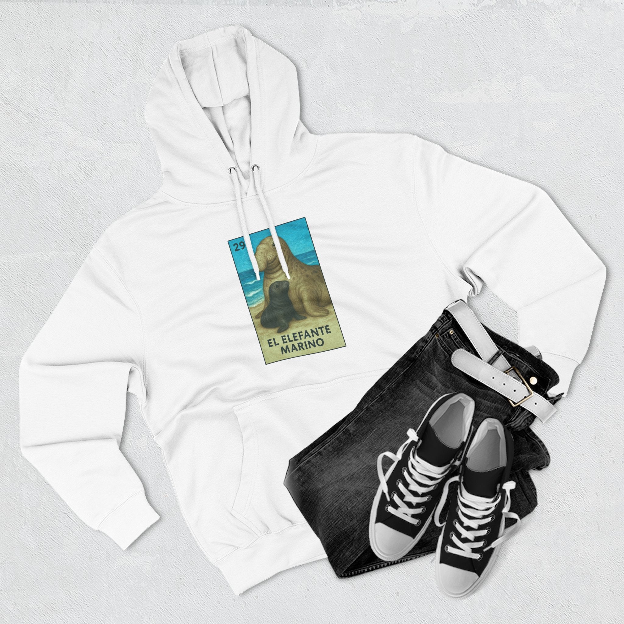 Elephant Seal Lotería fleece hoodie image 12