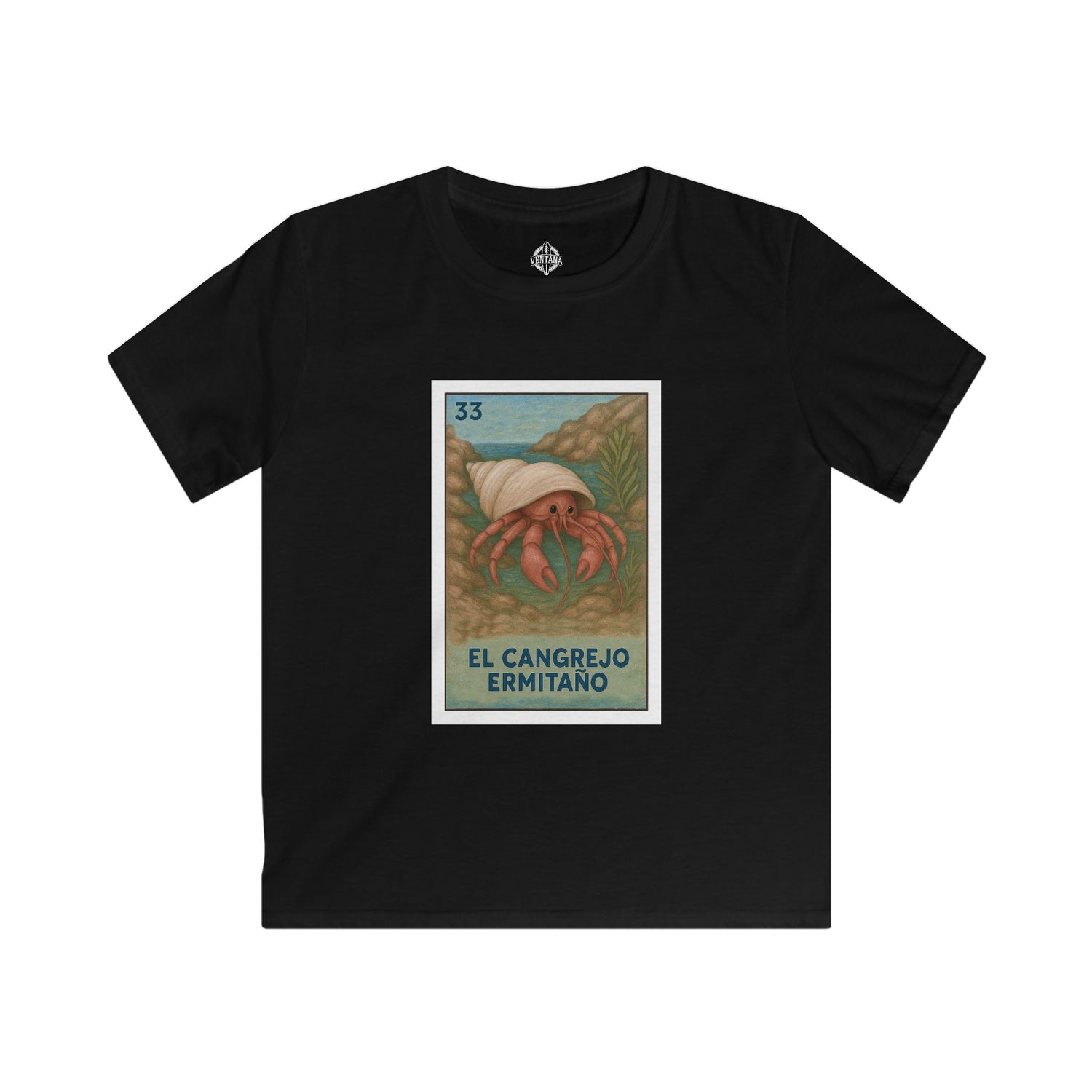 Hermit Crab Lotería Kids - Soft Style U.S. Cotton T-Shirt (El Cangrejo Ermitaño)