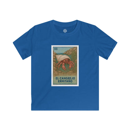 Hermit Crab Lotería Kids - Soft Style U.S. Cotton T-Shirt (El Cangrejo Ermitaño)