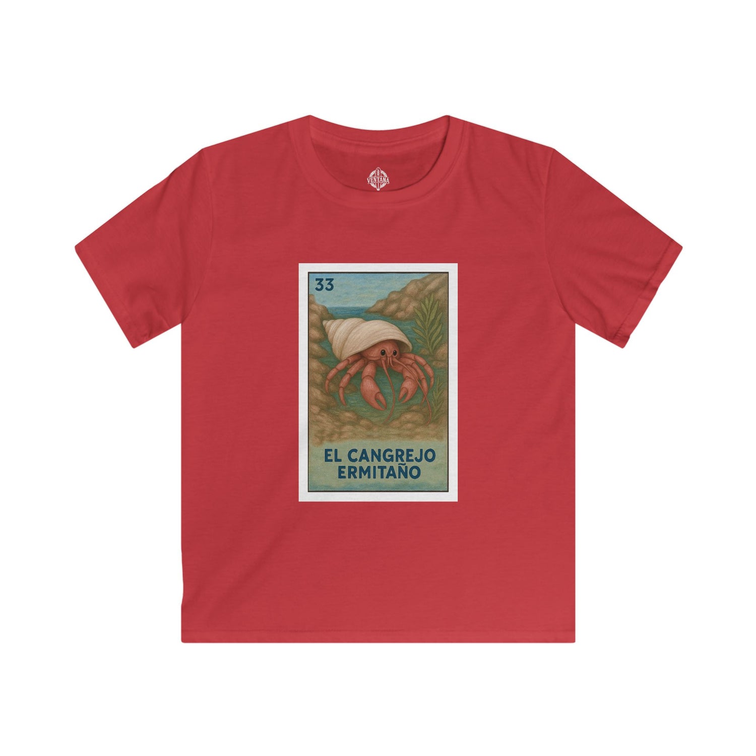 Hermit Crab Lotería Kids - Soft Style U.S. Cotton T-Shirt (El Cangrejo Ermitaño)