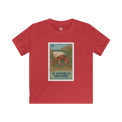 Hermit Crab Lotería Kids - Soft Style U.S. Cotton T-Shirt (El Cangrejo Ermitaño)