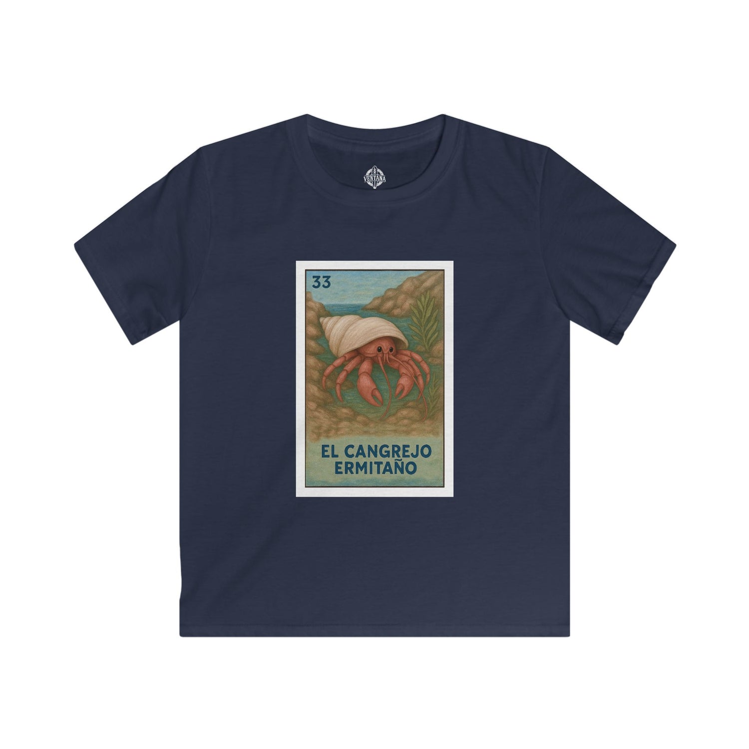 Hermit Crab Lotería Kids - Soft Style U.S. Cotton T-Shirt (El Cangrejo Ermitaño)