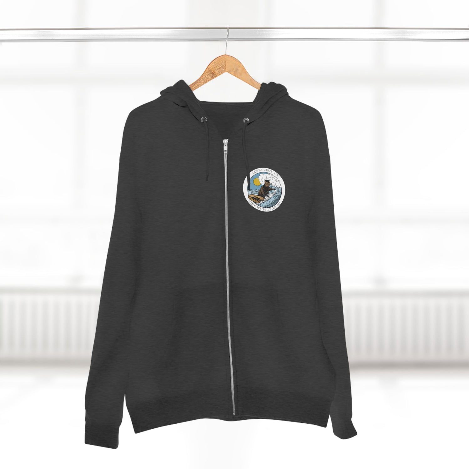 Surf with Otter 841 by Thiago Bianchini zip fleece hoodie image 14